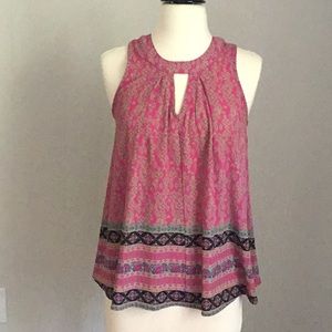 Bohemian print sleeveless top